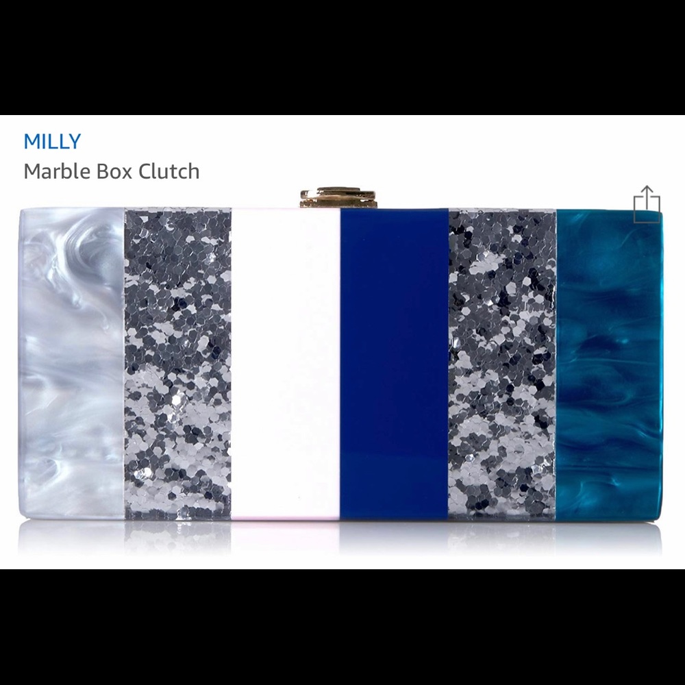 NWT—MILLY Acrylic Stripe Clutch